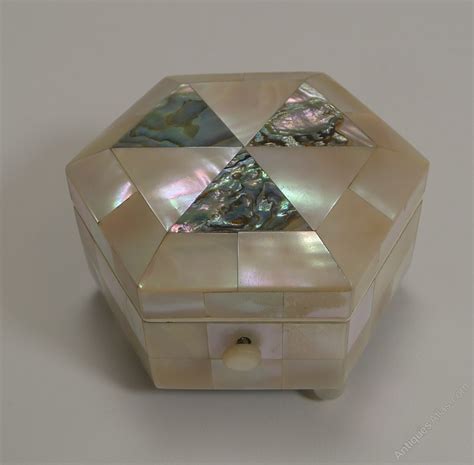 metal mother of pearlshell box|Amazon.com: Mother Of Pearl Trinket Box.